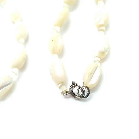 Cultured Freshwater Rice Pearl Necklace Vintage Baroque Single Strand w/Spacers - Picture 6 of 10